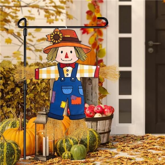 Fall Scarecrow Garden Flag Outdoor Decorations for Outside Double-Sided - Picture 5 of 8